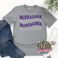 BUFFALOES WAVY RETRO PURPLE T-SHIRT