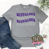 BUFFALOES WAVY RETRO PURPLE T-SHIRT
