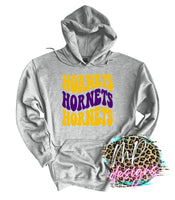 HORNETS WAVY RETRO PURPLE LONG SLEEVE/SWEATSHIRT