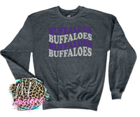 BUFFALOES WAVY RETRO PURPLE LONG SLEEVE/SWEATSHIRT
