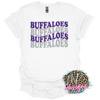 BUFFALOES WAVY RETRO PURPLE T-SHIRT