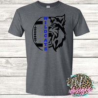 WILDCATS MASCOT FOOTBALL ROYAL T-SHIRT