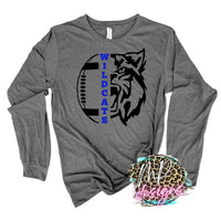 WILDCATS MASCOT FOOTBALL ROYAL LONG SLEEVE/SWEATSHIRT