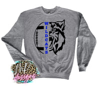WILDCATS MASCOT FOOTBALL ROYAL LONG SLEEVE/SWEATSHIRT
