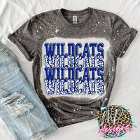 WILDCATS STACKED GLITTER ROYAL T-SHIRT