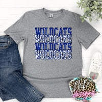 WILDCATS STACKED GLITTER ROYAL T-SHIRT
