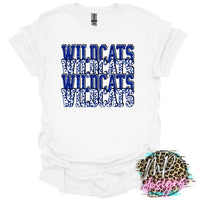 WILDCATS STACKED GLITTER ROYAL T-SHIRT