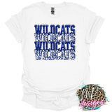 WILDCATS STACKED GLITTER ROYAL T-SHIRT