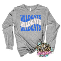 WILDCATS WAVY RETRO ROYAL LONG SLEEVE/SWEATSHIRT