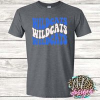 WILDCATS WAVY RETRO ROYAL T-SHIRT