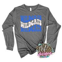 WILDCATS WAVY RETRO ROYAL LONG SLEEVE/SWEATSHIRT