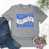 WILDCATS WAVY RETRO ROYAL T-SHIRT