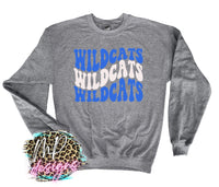 WILDCATS WAVY RETRO ROYAL LONG SLEEVE/SWEATSHIRT