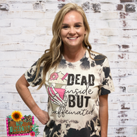 DEAD INSIDE BUT CAFFEINATED BLEACHED T-SHIRT