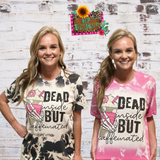 DEAD INSIDE BUT CAFFEINATED BLEACHED T-SHIRT