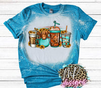 HIGHLAND COW COFFEE BLEACHED T-SHIRT