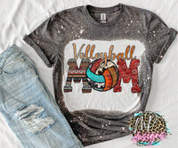 VOLLEYBALL MOM WESTERN BLEACHED T-SHIRT